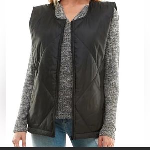 Socialite Quilted Vest S/M Black Lightweight NEW